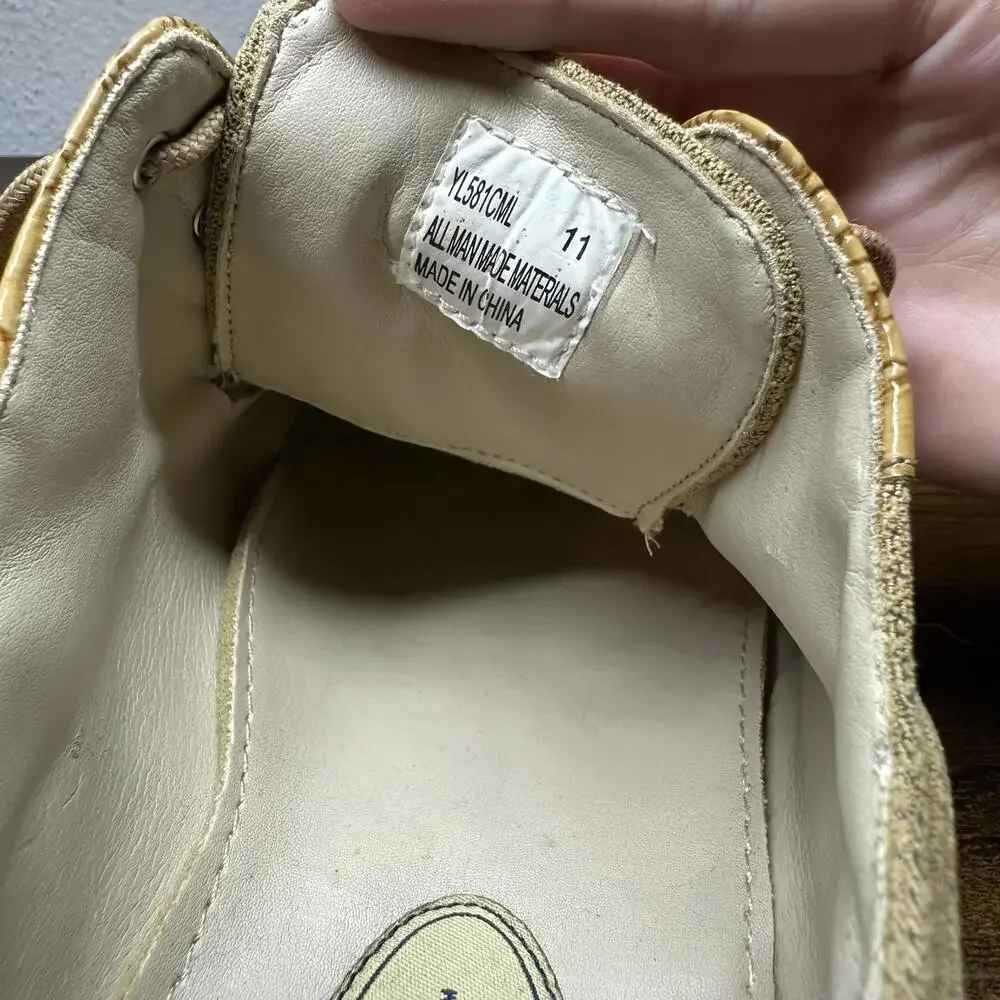 Hugo Vitelli Men’s Oxford Dress Shoes Size 11 Tan Croc Embossed